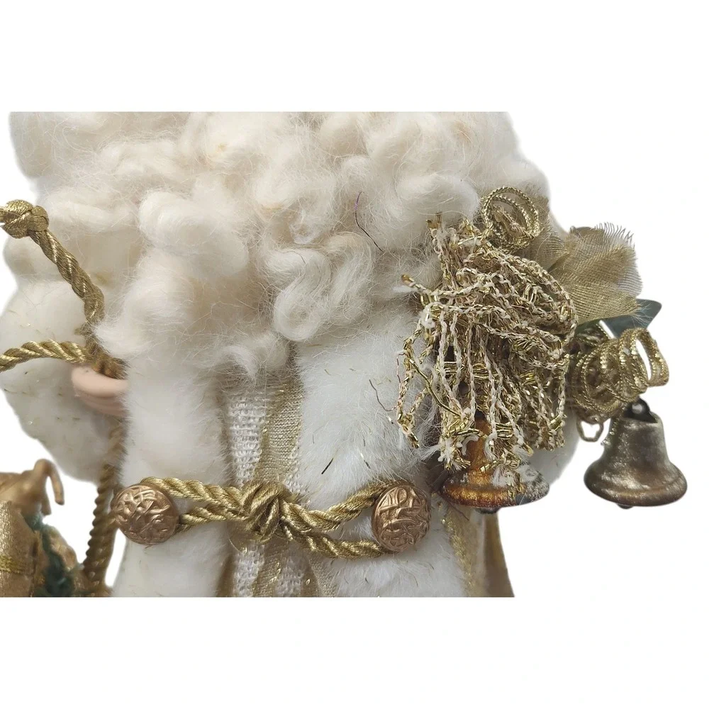 Vintage‎ Santa Claus Christmas Tree Topper Table Top Holiday Decoration Gold